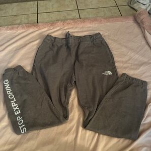 The North Face Charcoal Joggers with White Print